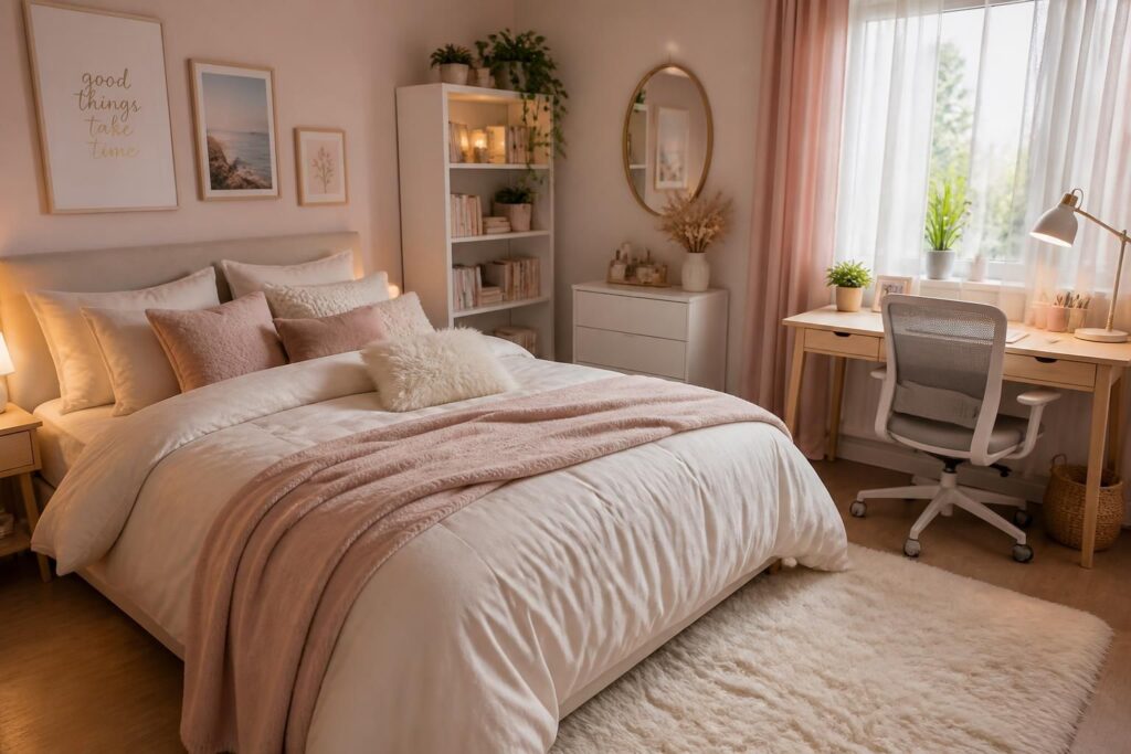 découvrez des idées déco pour la chambre d'une ado fille, alliant style féminin et ambiance cosy pour un espace à son image.