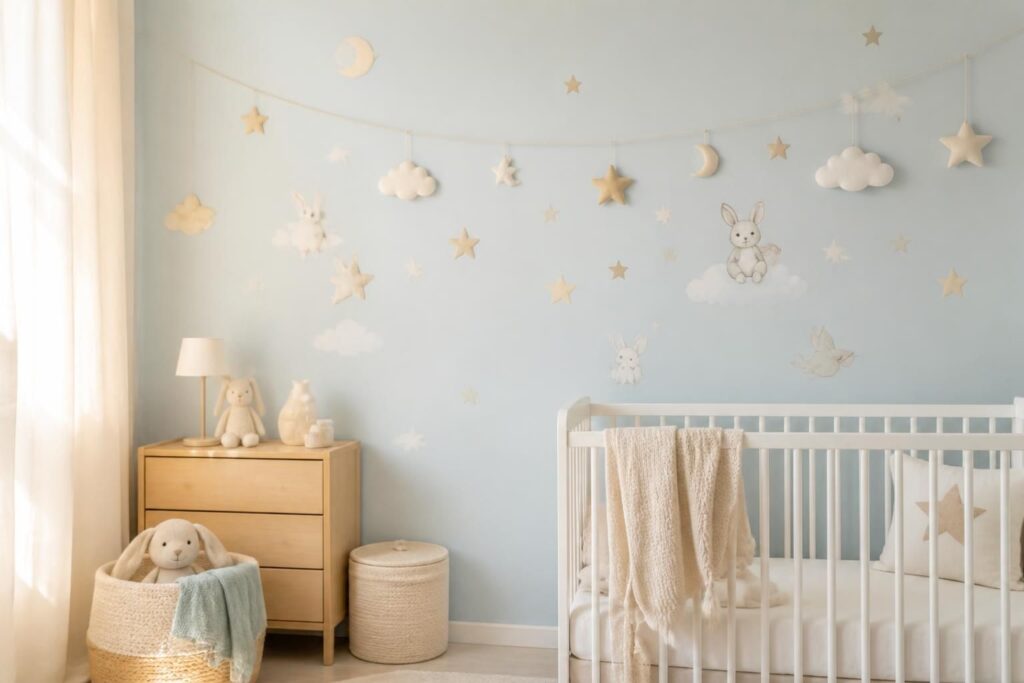 découvrez des idées de déco murale pour chambre bébé afin de créer un environnement apaisant et chaleureux, parfait pour un doux éveil de votre enfant.