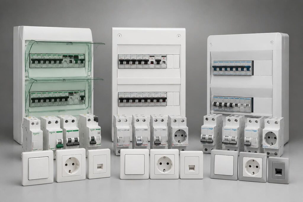 Appareillage électrique : comparer Schneider, Legrand et Hager pour votre installation
