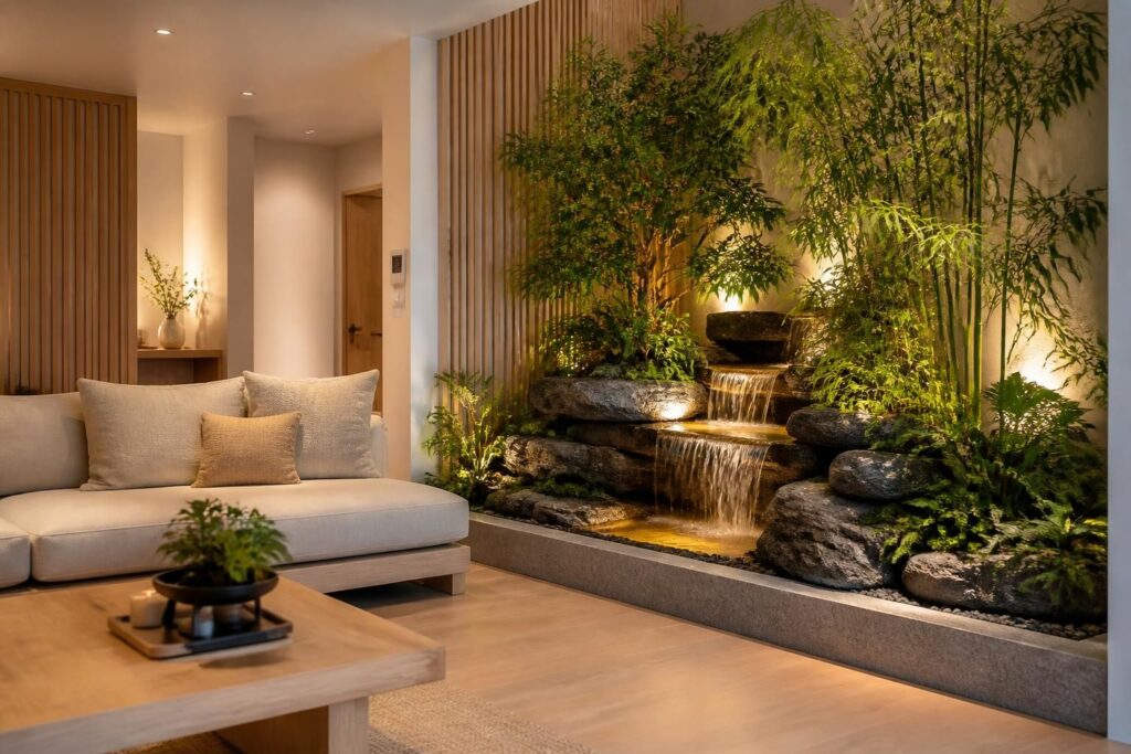 Fontaine décoration intérieure : idées zen et modèles cascade pour votre maison